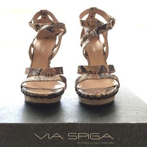 Designer SnakeSkin Sandals by Via Spiga